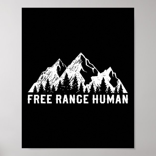 Póster Free Range Human Road Trip Camping Hiking Outdoors (Frente)