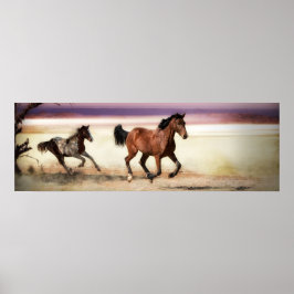 PÓSTER FREE TO BE WILD RUNNING HORSES