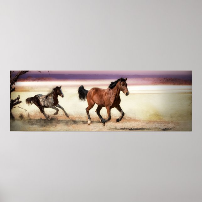 PÓSTER FREE TO BE WILD RUNNING HORSES (Frente)