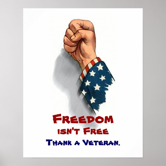 Póster Freedom and Veteran Patriotic Poster (Frente)