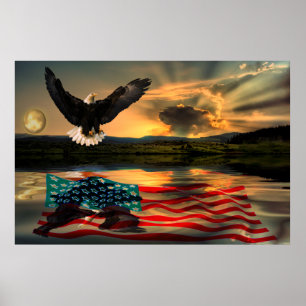 Póster Freedom-Eagle-W-Flag-2010
