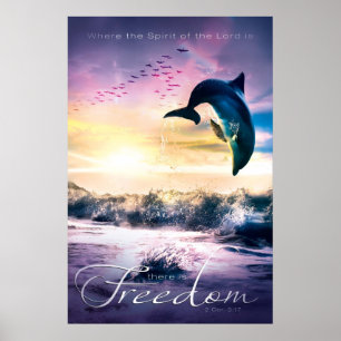 Póster FREEDOM - Inspirational Christian Art Poster