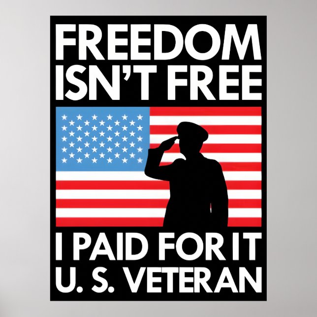Póster Freedom Isnt Free – Thank You, Veterans 2025 (Frente)