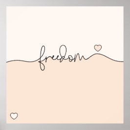 Póster Freedom Minimalist Typography Design