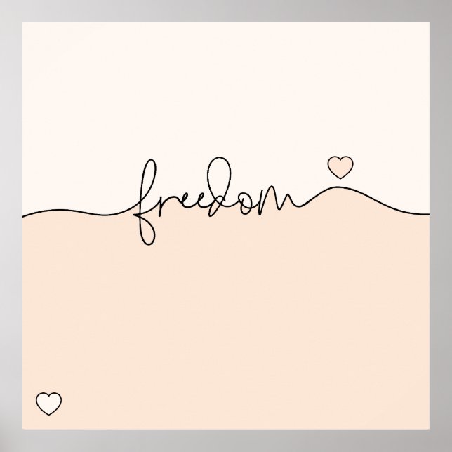 Póster Freedom Minimalist Typography Design (Frente)