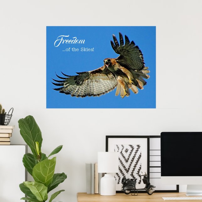 Póster Freedom of the Skies Red-tailed Hawk (Oficina en casa)