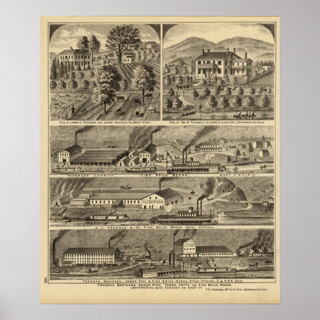 Póster Freeman Brothers Works, Ohio (Frente)