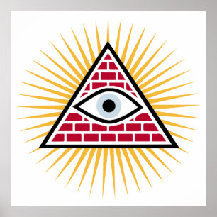 Póster Freemasonic eye