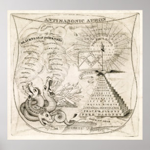 Póster FREEMASONS vs MASONS LIBRE c. 1831