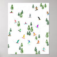 Freeride Snowboarder Ilustracion Snowboarding