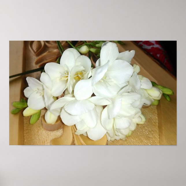 Póster Freesia Bouquet blanco (Frente)