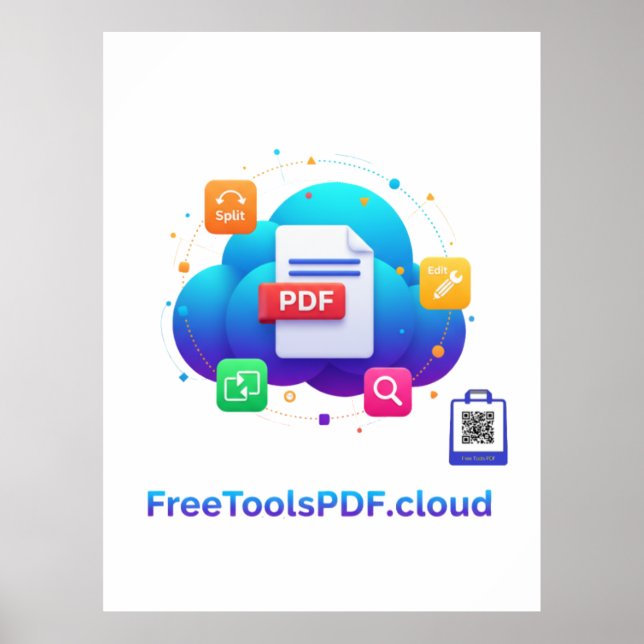 Póster FreeToolsPDF – ¡El Poder Digital Divertido en Tu C (Frente)