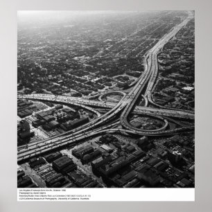 Póster Freeways desde el aire en Los Ángeles, 1966