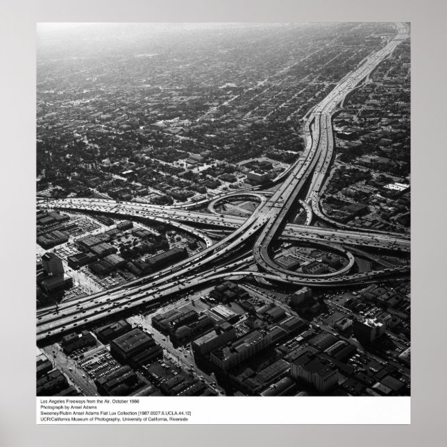 Póster Freeways desde el aire en Los Ángeles, 1966 (Frente)