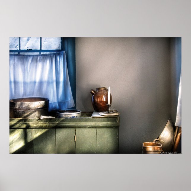 Póster Fregadero - La jarra y la ventana (Frente)