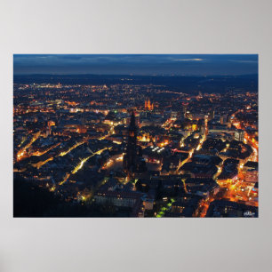 Póster Freiburg bei Nacht