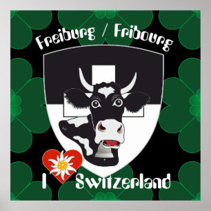 Póster Freiburg Fribourg Schweiz Suisse Poster