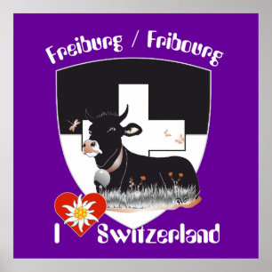 Póster Freiburg Fribourg Schweiz Suisse Poster