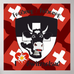 Póster Freiburg Fribourg Schweiz Suisse Poster