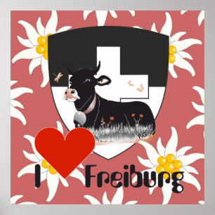 Póster Freiburg Fribourg Schweiz Suisse Poster