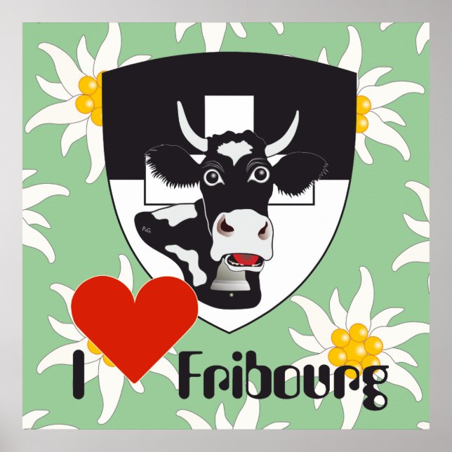 Póster Freiburg Fribourg Schweiz Suisse Poster (Frente)