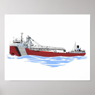Póster Freighter de los Grandes Lagos George A. Sloan Key