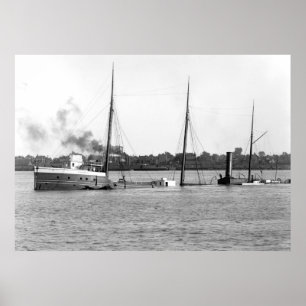 Póster Freighter hundido, 1899