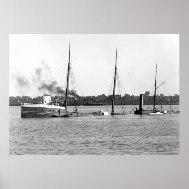 Póster Freighter hundido, 1899 (Frente)