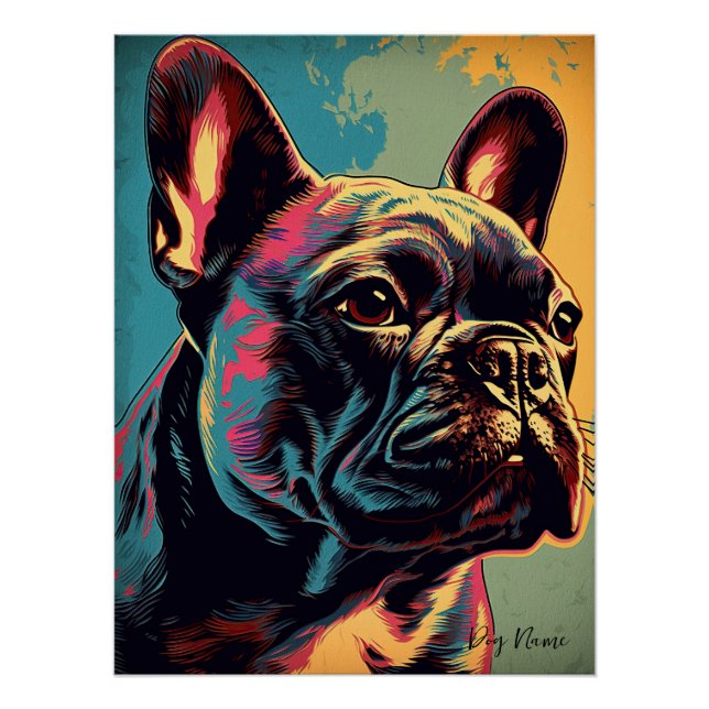 Póster French Bulldog 003 - Bruno Pokopen (Anverso)