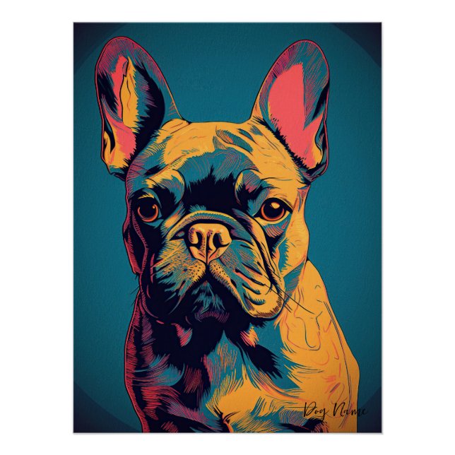 Póster French Bulldog 004 - Bruno Pokopen (Anverso)