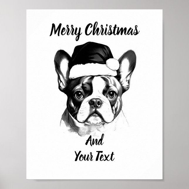 Póster French Bulldog Christmas Poster Instant Download (Frente)
