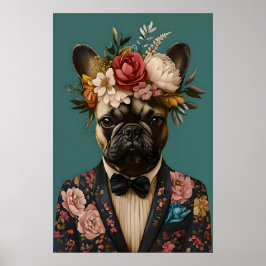 Póster French Bulldog In Suit Poster, French Bulldog