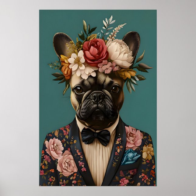 Póster French Bulldog In Suit Poster, French Bulldog (Frente)