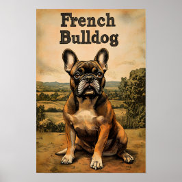 Póster French Bulldog Vintage Art