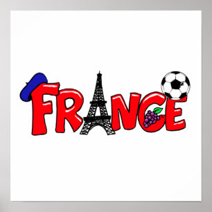 Póster French culture football fans gifts