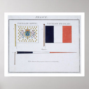 Póster French Flags, from a French book of Flags, c.1819