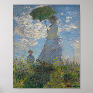 Póster French Impressionist Woman with a Parasol Monet