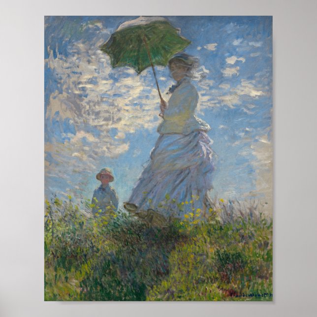 Póster French Impressionist Woman with a Parasol Monet (Frente)