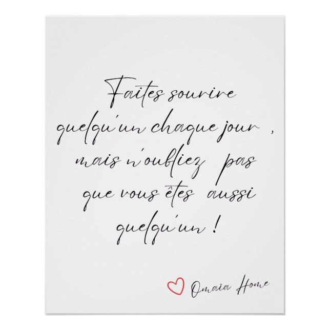 Póster French Inspirational Quote Wall Art (Anverso)
