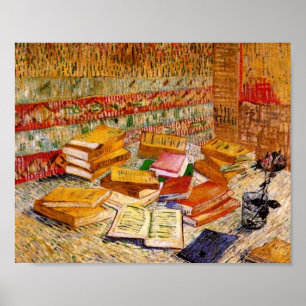 Póster French Novels and a Rose Van Gogh Fine Art