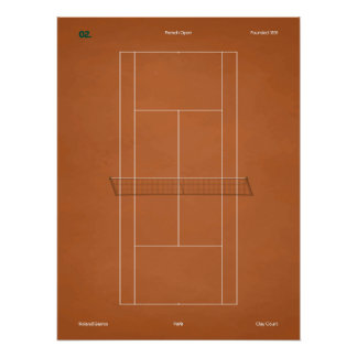 Póster French Open Clay Tennis Court