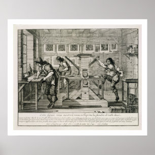 Póster French printing press, 1642 (engraving)