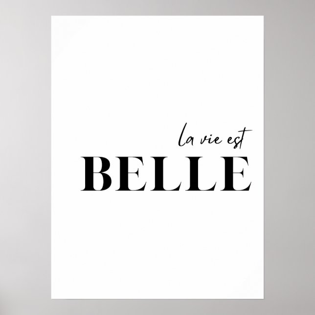 Póster French Quote "La vie est belle" Poster (Frente)