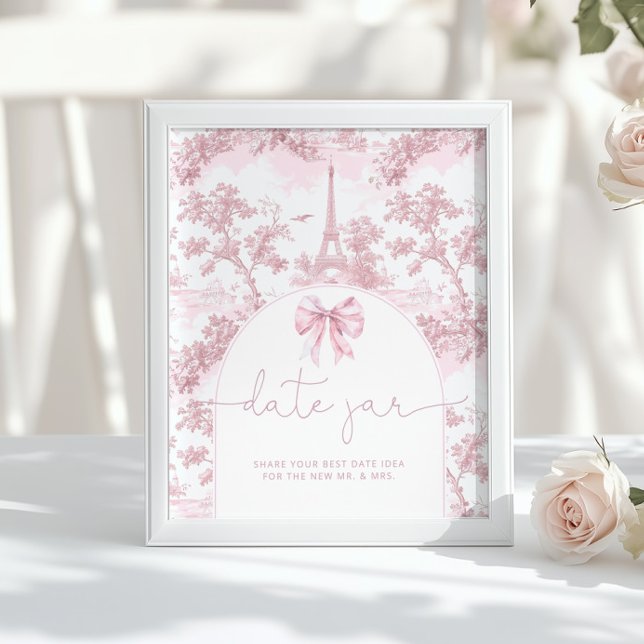 Póster French Toile de jouy date night ideas pink bridal (Subido por el creador)