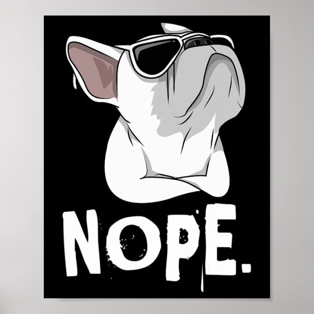 Póster Frenchie Bulldog Francés Blanco (Frente)