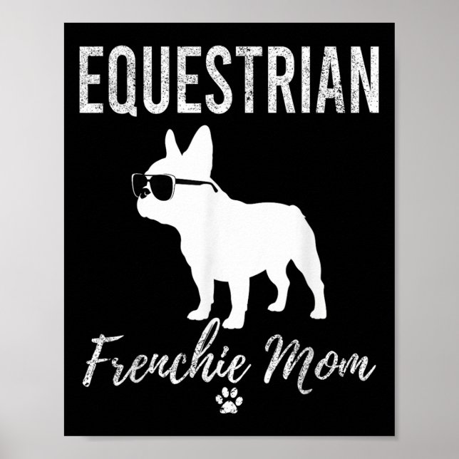 Póster Frenchie Frenchie Mom Funny Horseback en Gif (Frente)