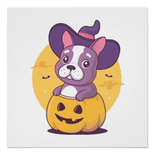 Póster Frenchie Halloween
