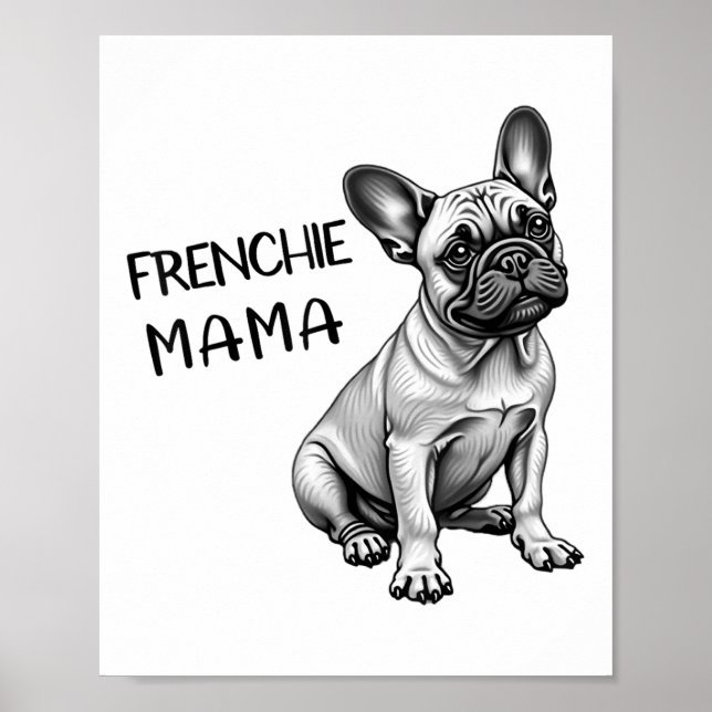 Póster Frenchie Mama Cute Bulldog Francés Perro Mamá (Frente)