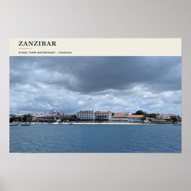 Póster Frente al mar de Stone Town de Zanzíbar (Frente)