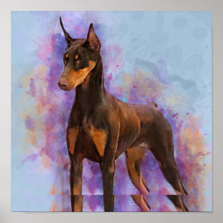 Póster Frente de Red Doberman Pinscher 3/4